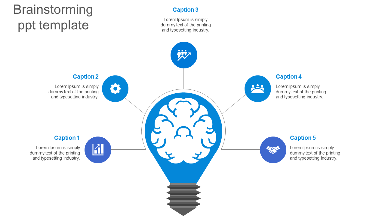 brainstorming ppt template-blue